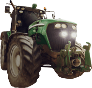 John Deere Tractor with Lights On